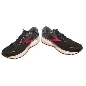 Brooks Ghost 14 Women's US 10.5 Black & Pink Athletic Running Cushion Shoes Work